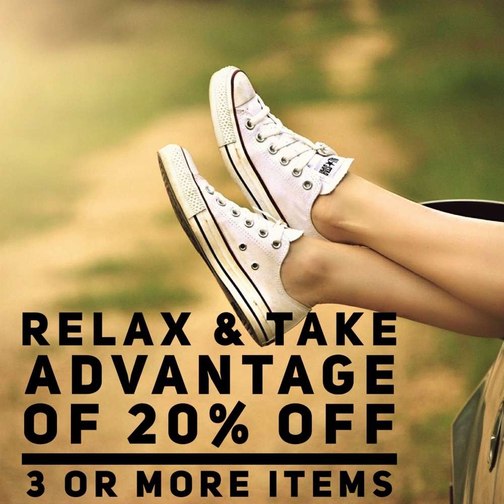 20% OFF 3 OR MORE ITEMS